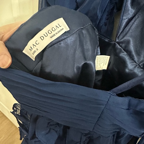 Mac Duggal Indigo Ruffle Cutout Mini Dress - Style 68418 - Picture 6 of 9